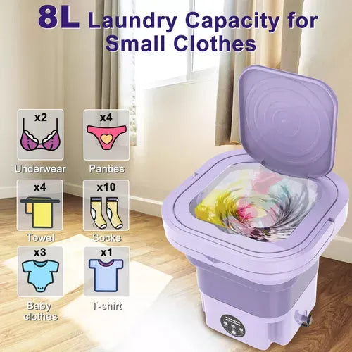 Mini Lavadora Portátil Plegable 8L